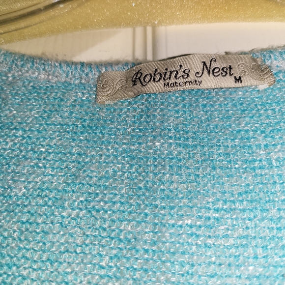 ROBIN'S NEST SS TEAL BLUE SCOOPNECK FLORAL BLOUSE MEDIUM - Picture 7 of 8